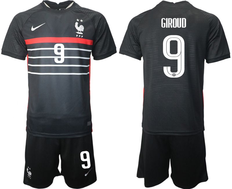 Men 2022 World Cup National Team France home black #9 Soccer Jersey